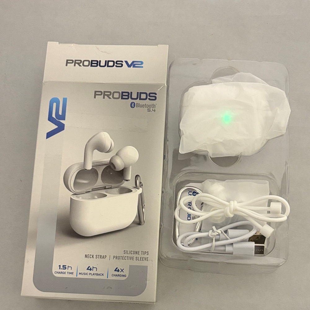 Tzumi ProBuds V2 Wireless Earbuds like new Bluetooth 5.4 built in mic Like New